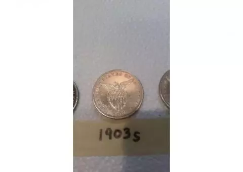 1903 to 1912 Philippine One Peso Coins